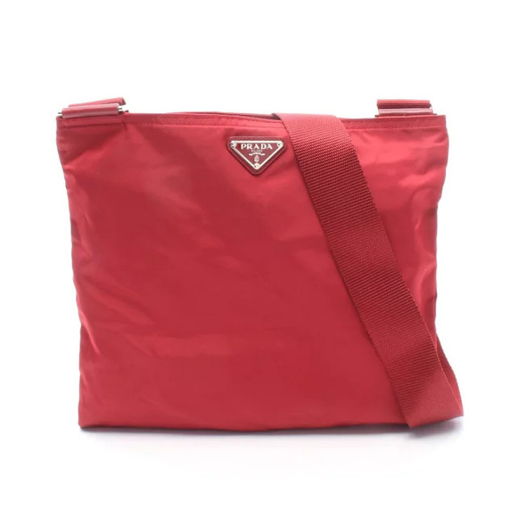 Prada Handbags - Prada Triangle Shoulder Bag Leather Red